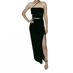 NEW AIIFOS julia maxi dress in black velvet